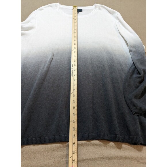 Lane Bryant Woman's Ombre Long Sleeve White & Black Knit Sweater Size 22/24 - Picture 8 of 8